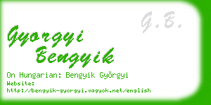 gyorgyi bengyik business card